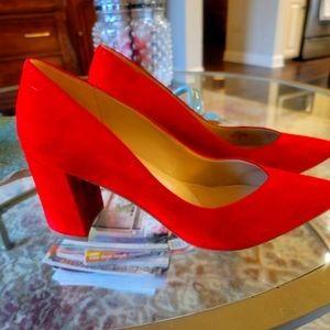Marx Fisher Red Suede Pumps Size 10